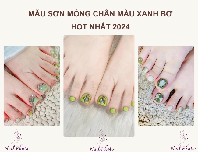 101+ mẫu nail chân màu xanh bơ xinh xắn, trẻ trung