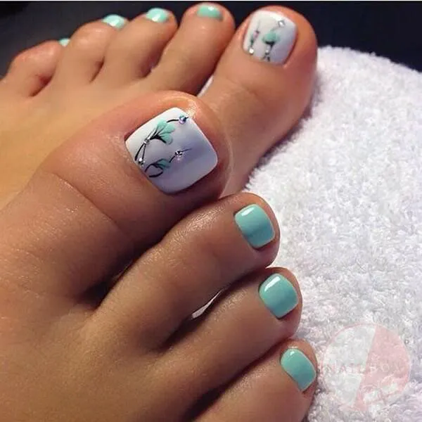 nail màu xanh mint đẹp 4