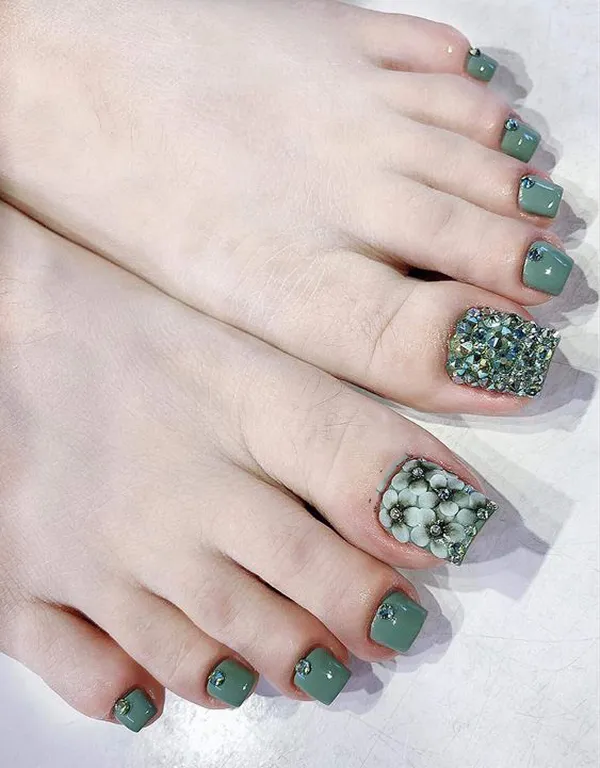 nail màu xanh mint đẹp mắt 2