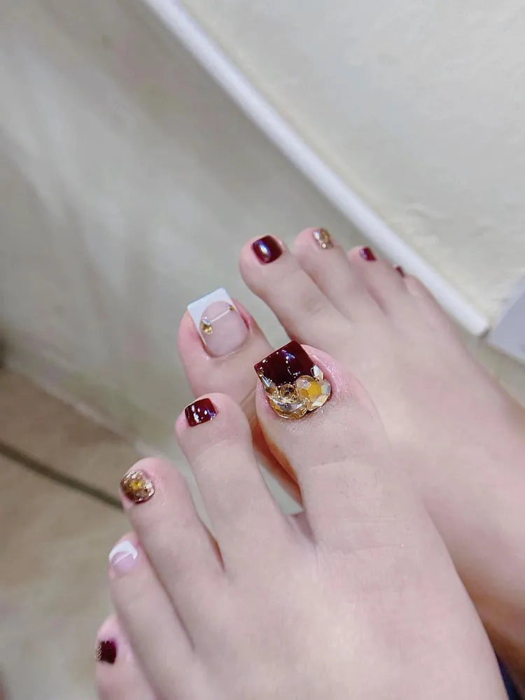 nail chân phối màu lung linh