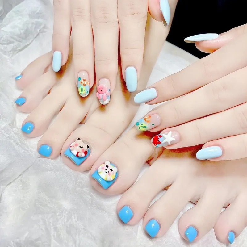 Tổng hợp những mẫu nail chân hoạt hình 2