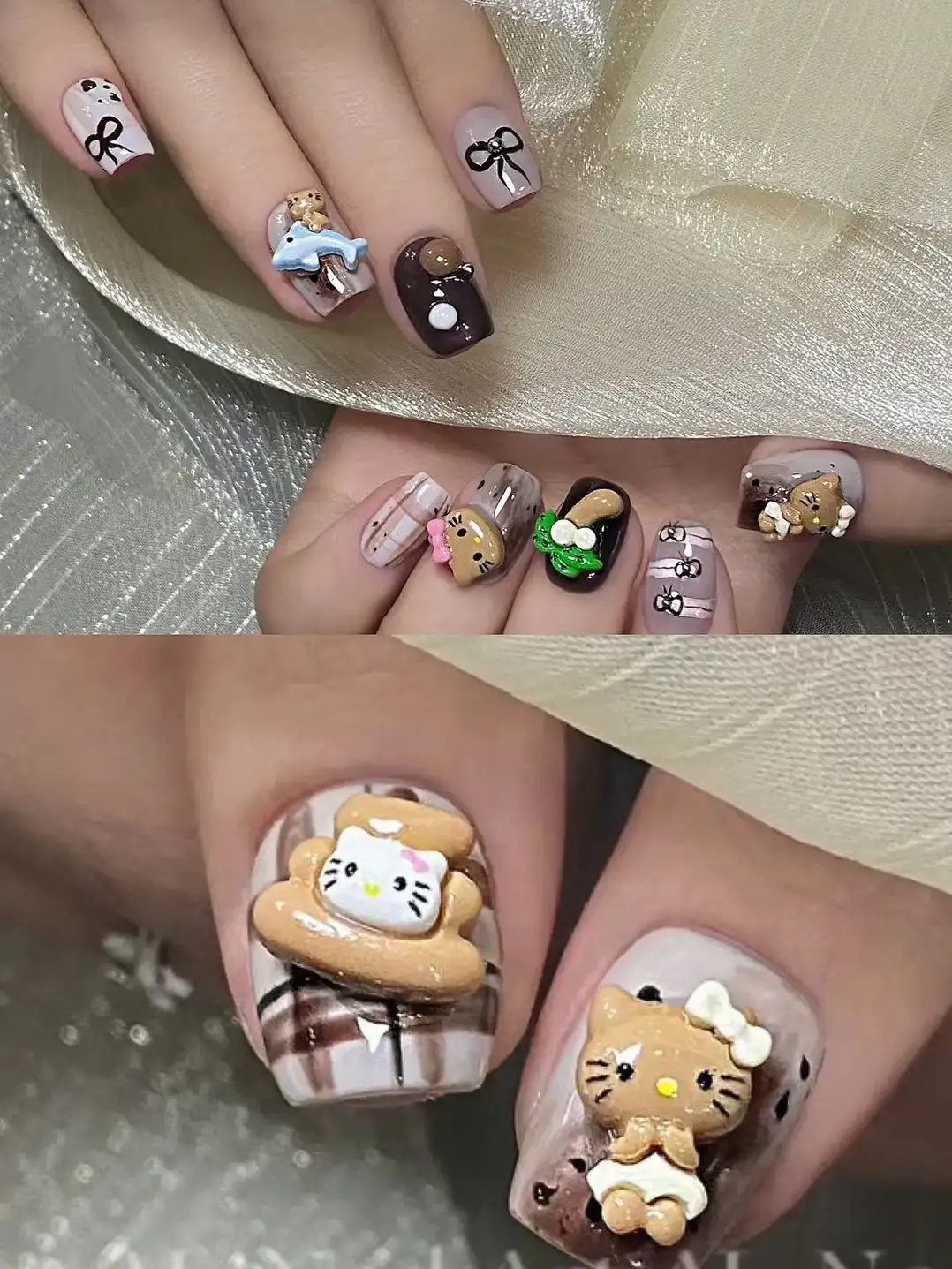 mẫu nail hello kitty đẹp độc đáo