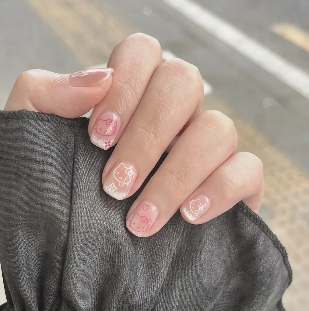 mẫu nail hello kitty đáng yêu 2