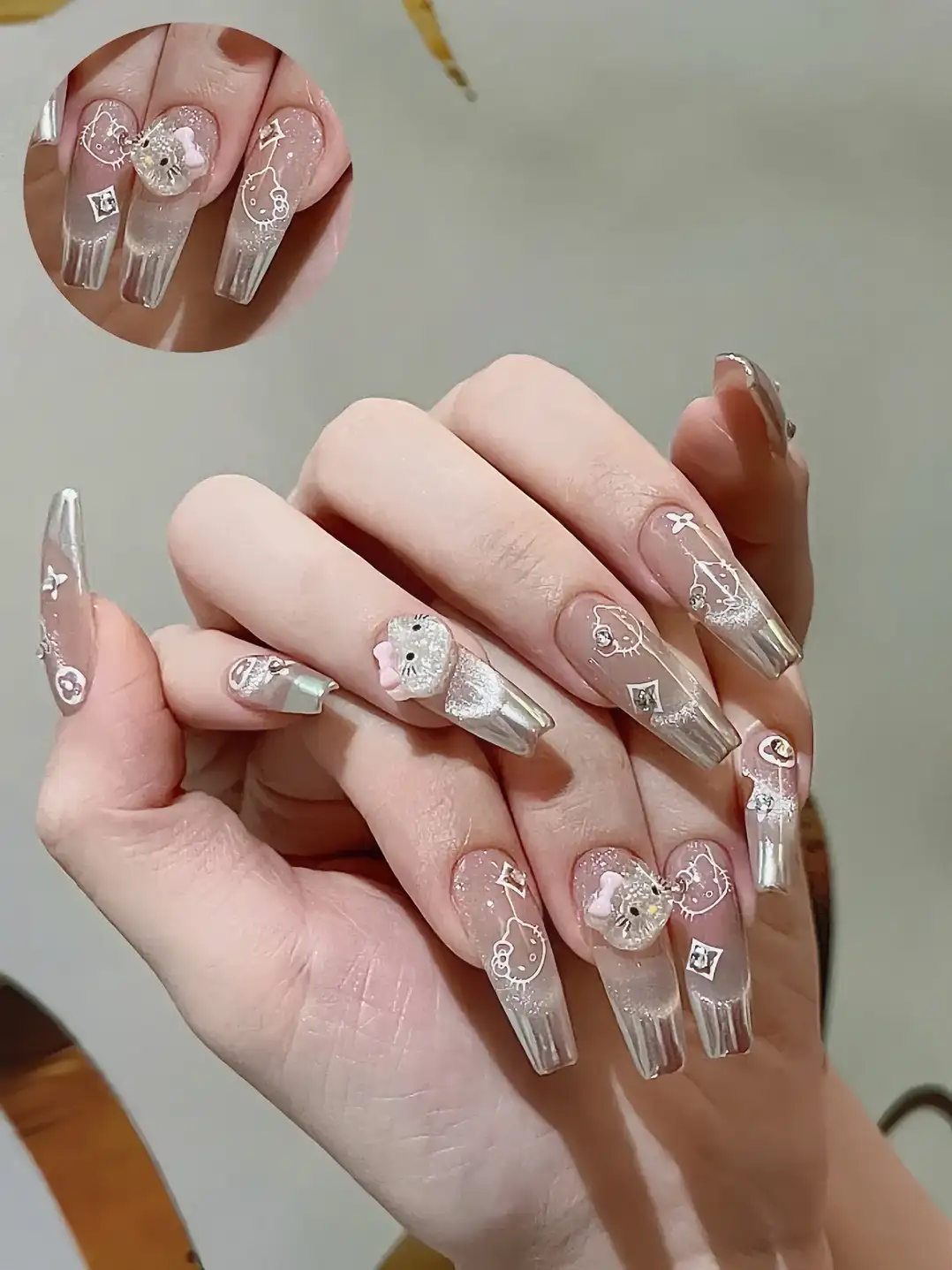 nail hello kitty tươi tắn và rạng rỡ