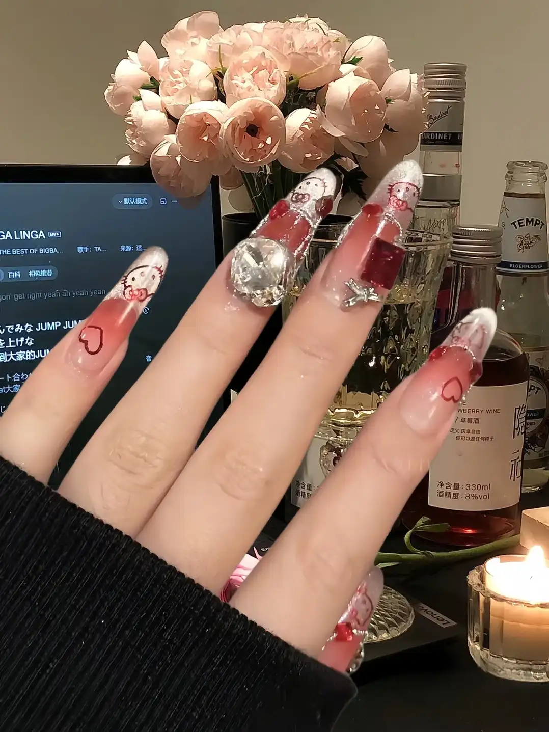 mẫu nail hello kitty đáng yêu