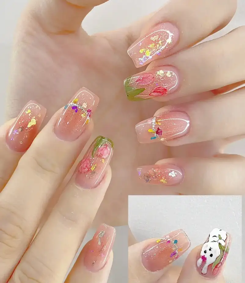 nail hoa tulip độc đáo