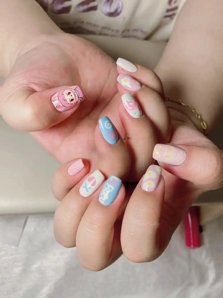 nail labubu ngọt ngào và nữ tính