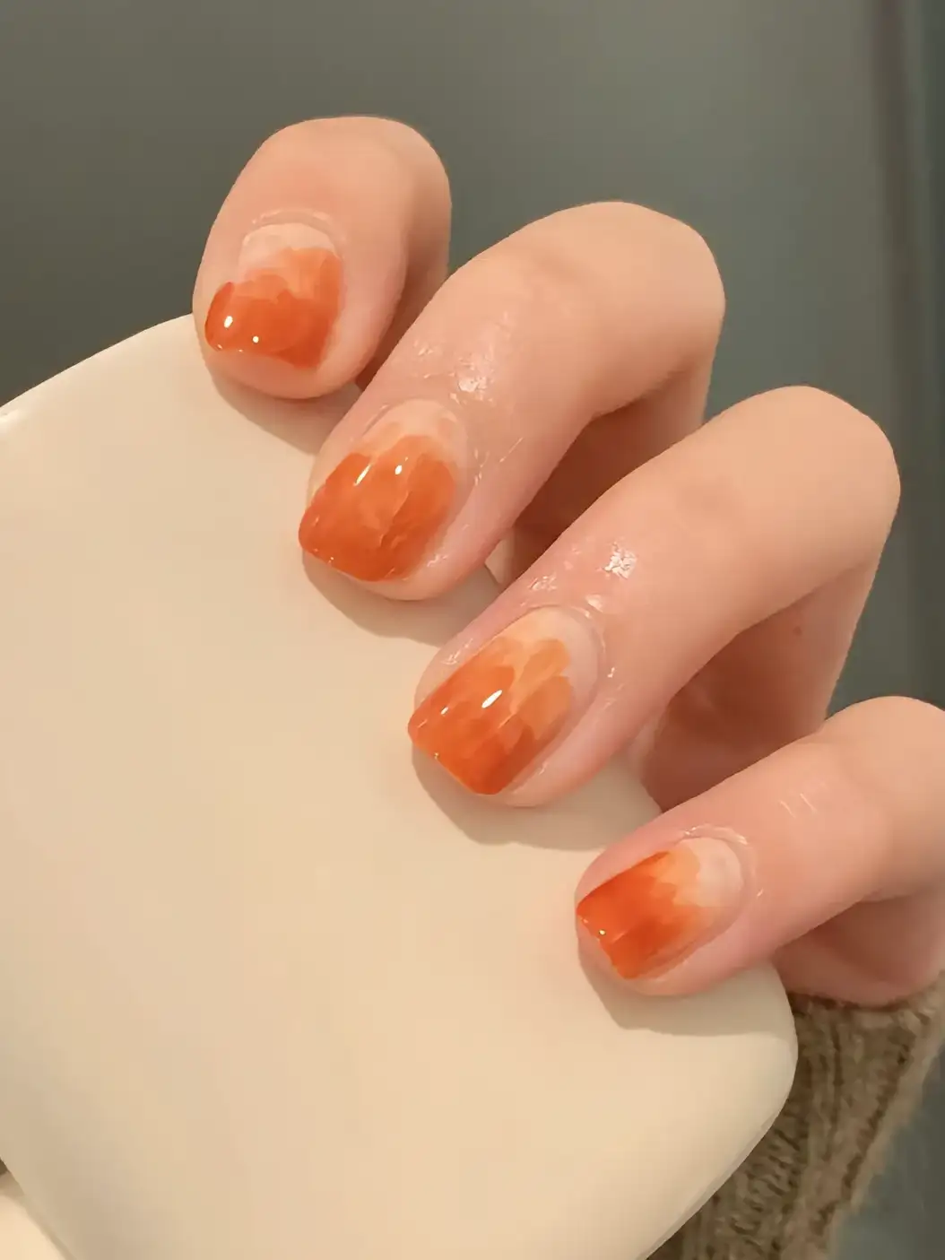 nail màu cam thạch độc đáo