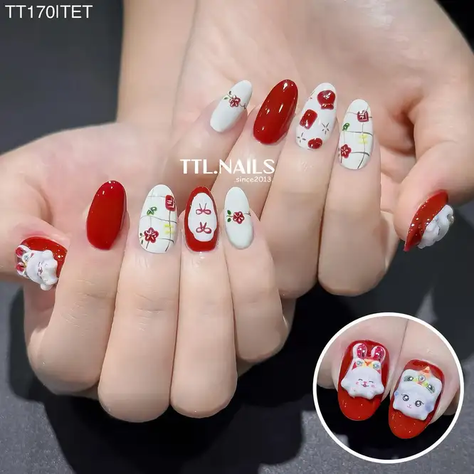 Sang trọng và đẳng cấp với nail tay màu đỏ 