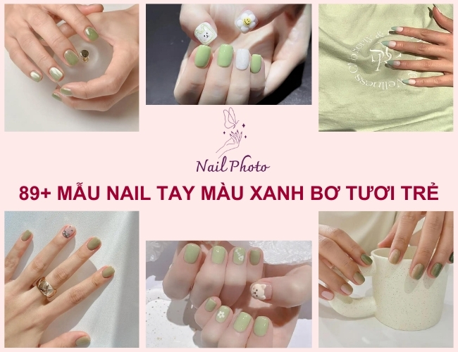 Các mẫu nail tay màu xanh bơ đẹp nhất