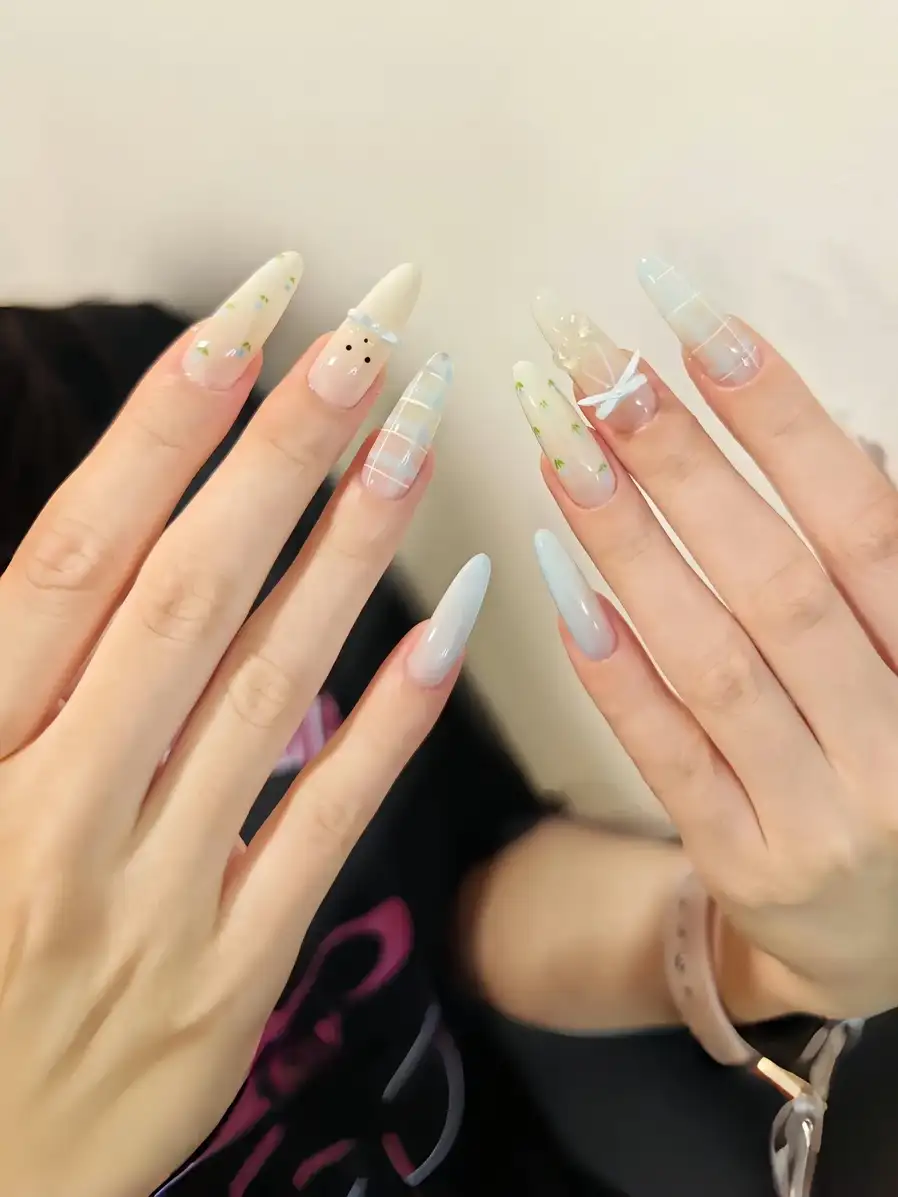 mẫu nail tròn nhọn đẹp ngộ nghĩnh