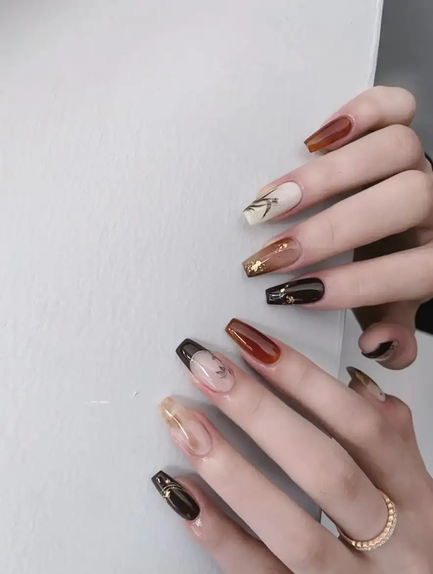 mẫu nails trung thu trầm ấm