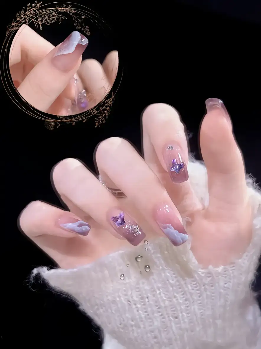 mẫu nails trung thu lấp lánh, kì ảo