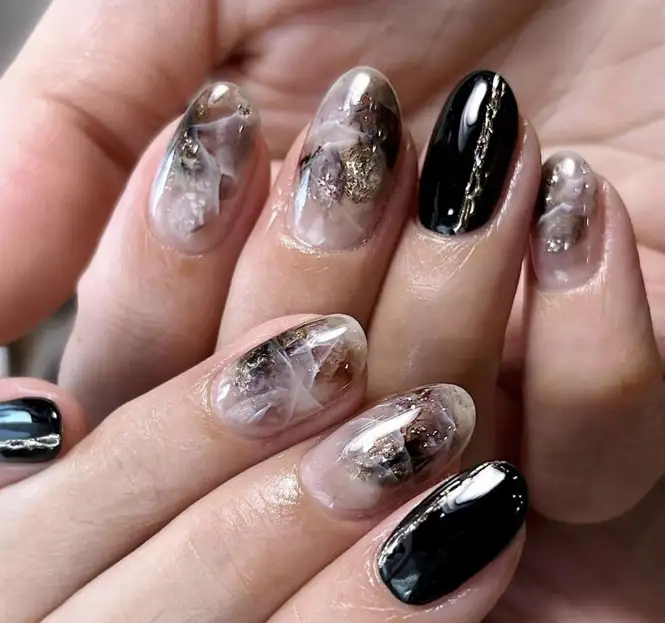 mẫu nail loang vân đá cá tính