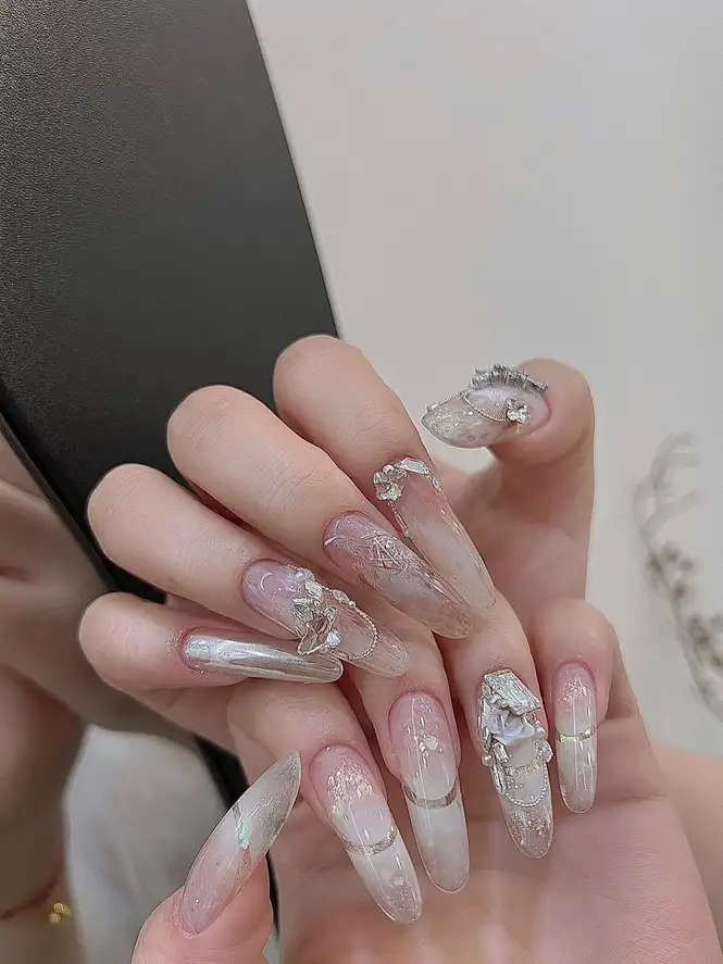 nail vân đá đẹp hài hòa