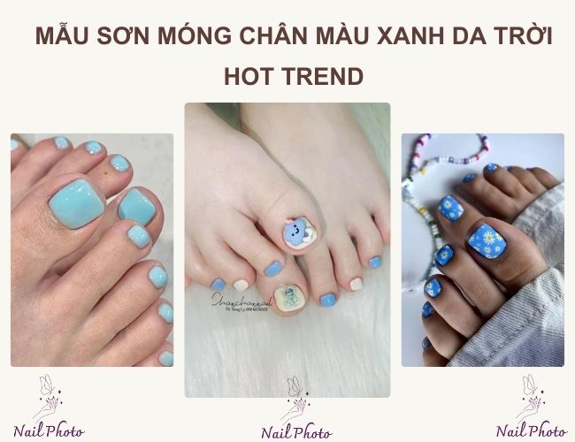 30+ sơn móng chân màu xanh da trời đẹp nhất 2024