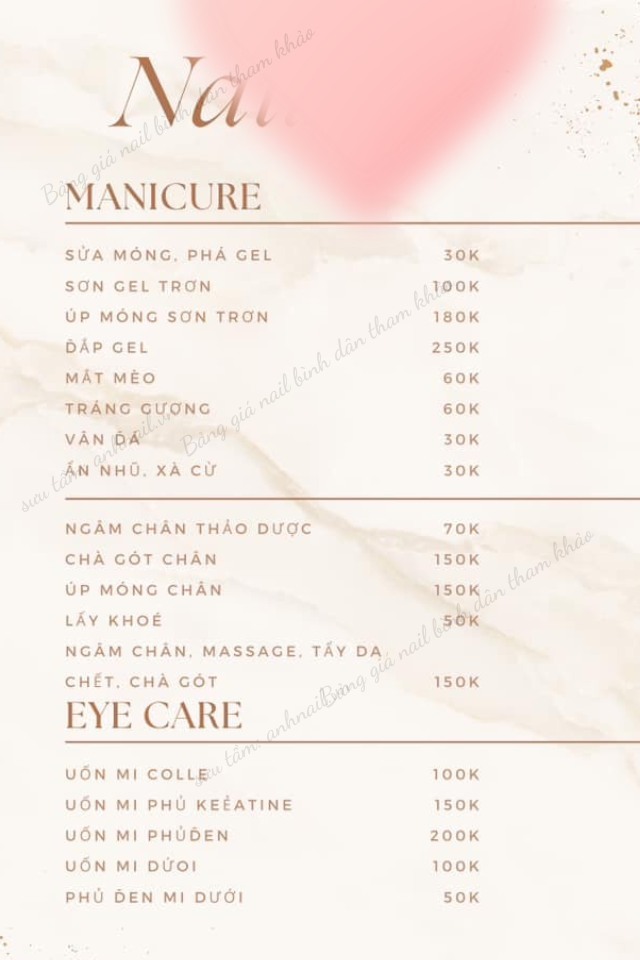 tham khảo bảng giá làm nail bình dân