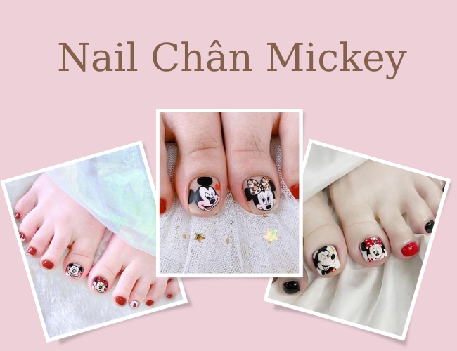 113+ mẫu nail chân Mickey cực xinh, biến đôi chân bạn thành điểm nhấn