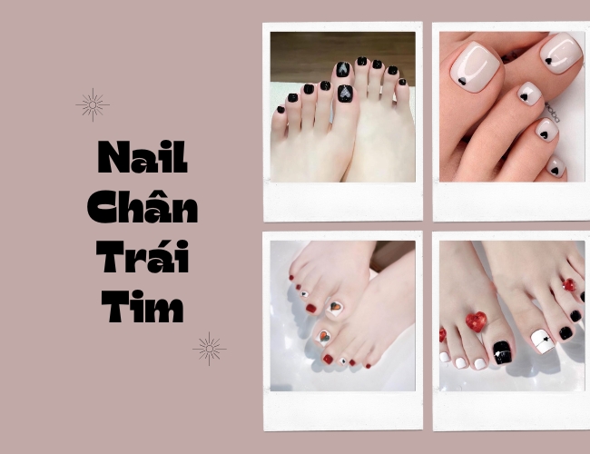 Xu hướng những mẫu nail chân trái tim HOT nhất hiện nay