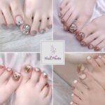 mẫu móng chân vuông đẹp lung linh