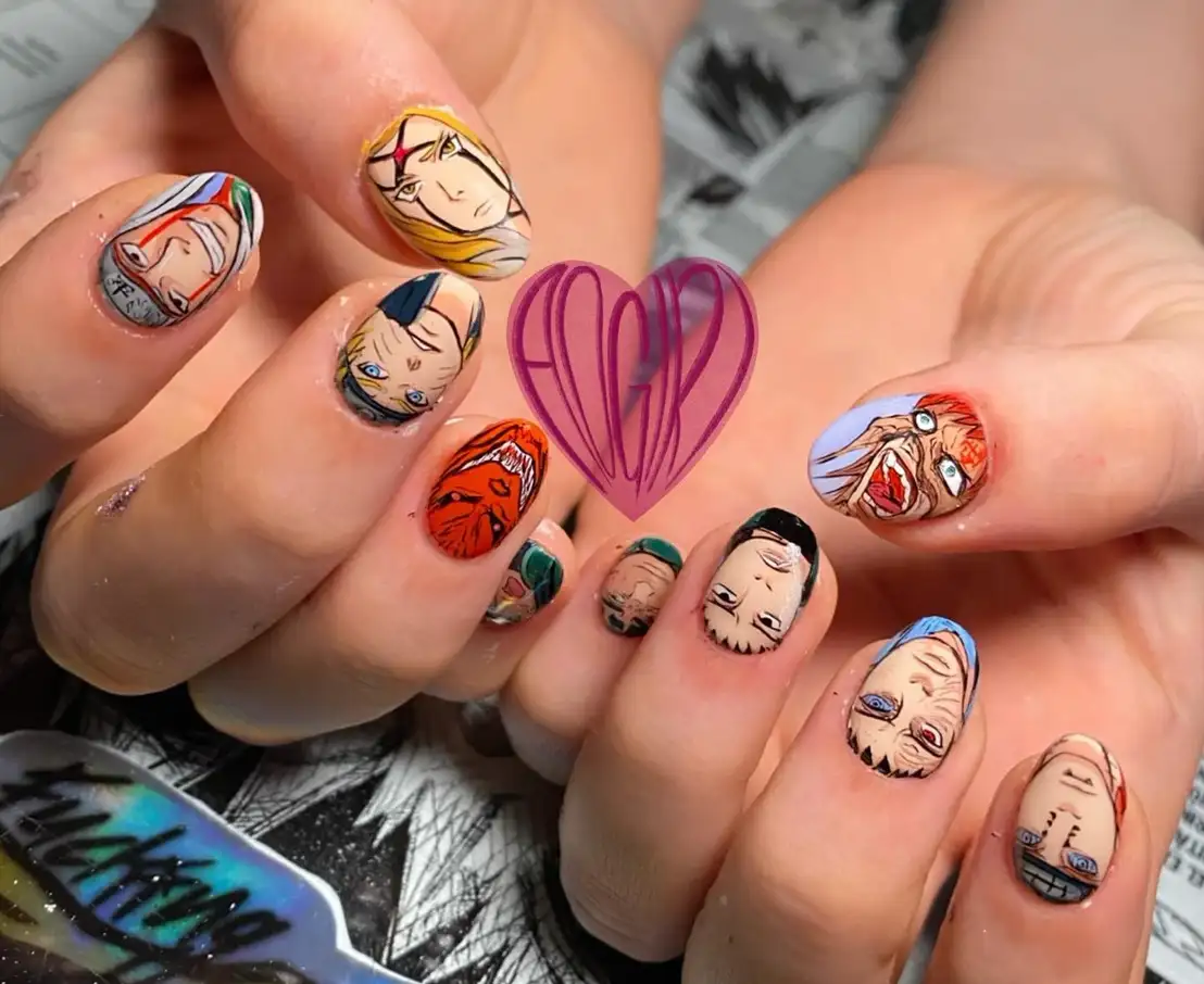 anime nails sống động