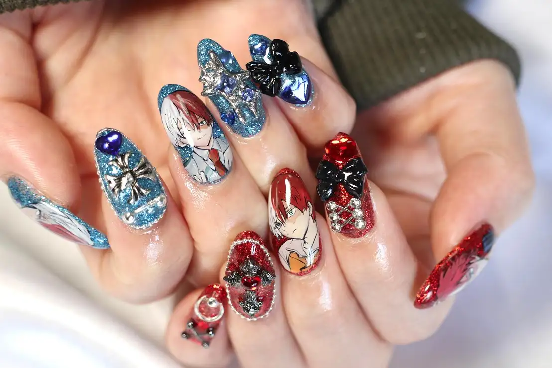 anime nail design sống động