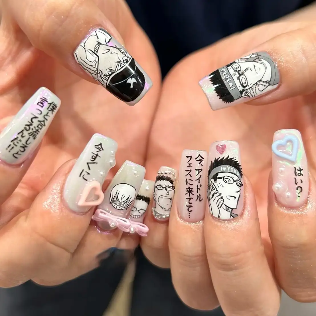 mẫu nail anime cá tính, ấn tượng