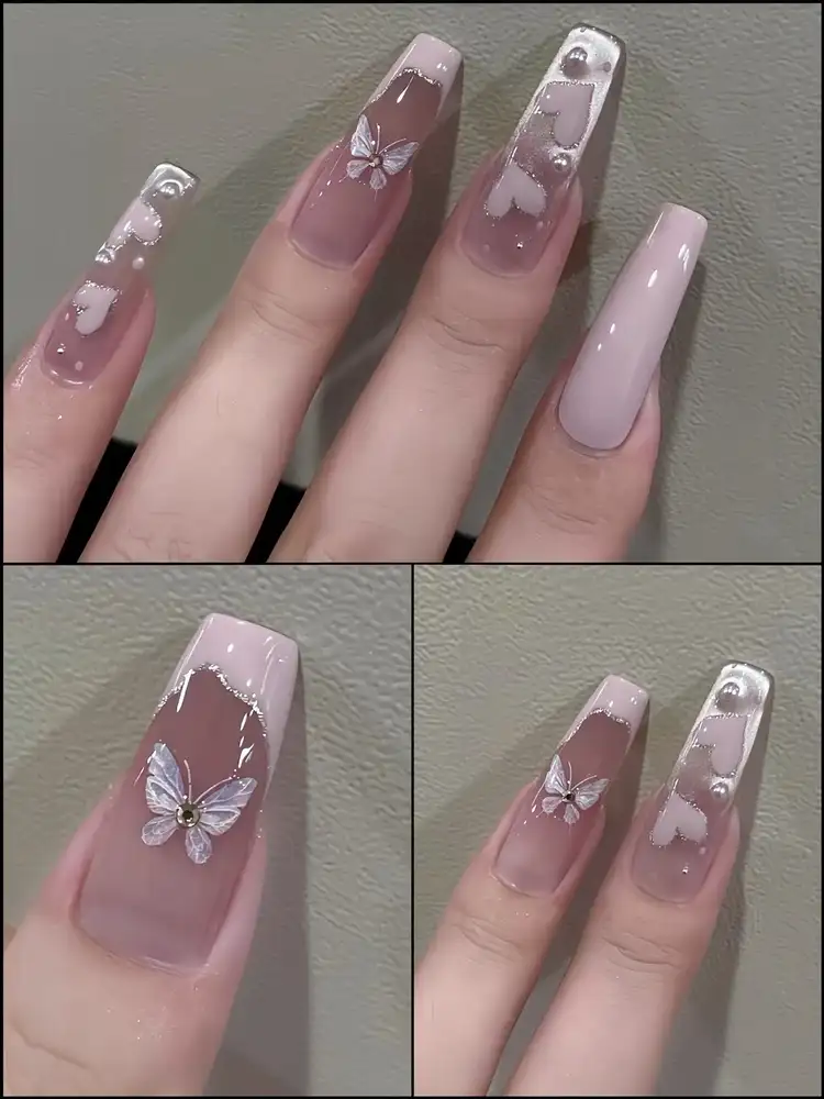 nail bướm tráng gương mềm mại