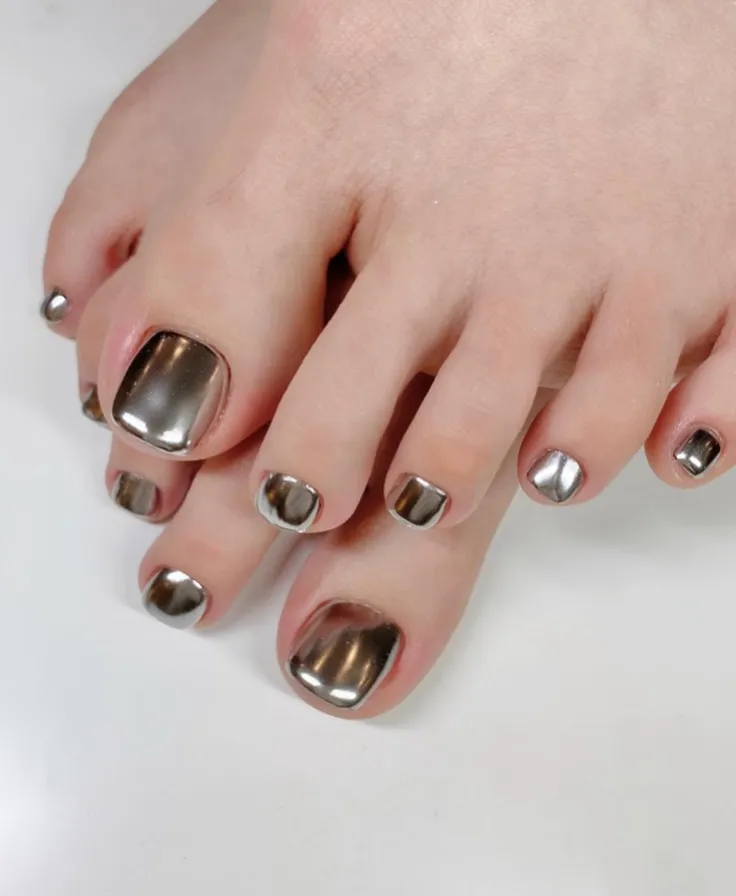 nail chân tráng gương đẹp 