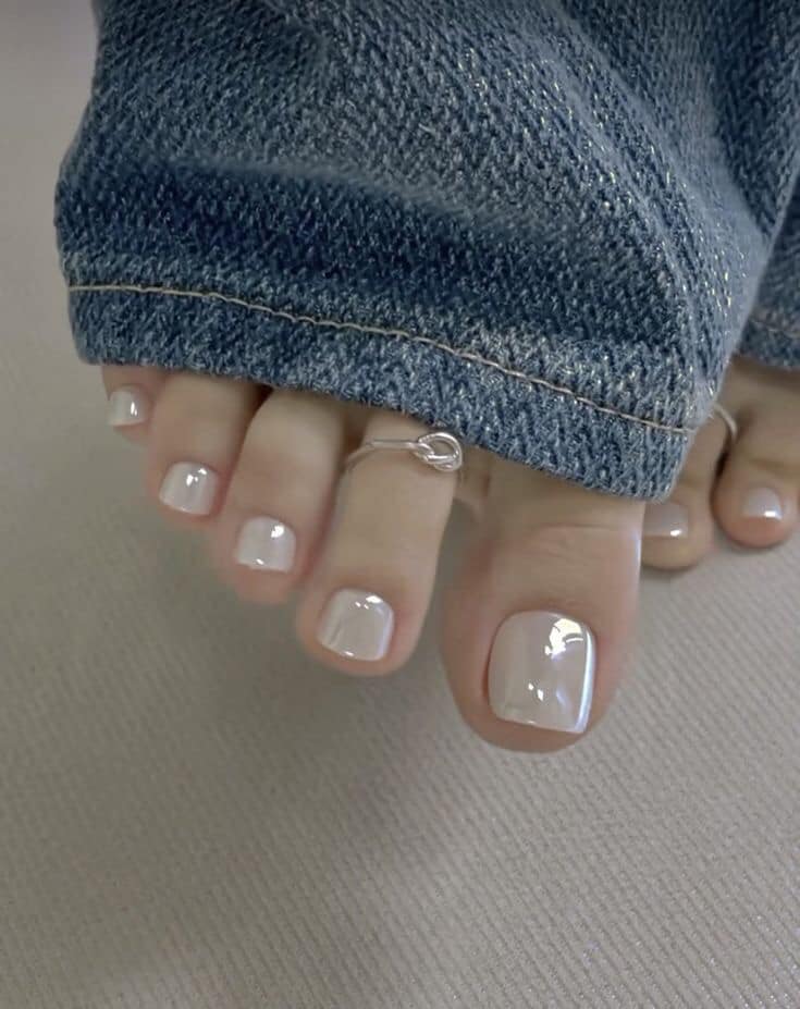 mẫu nail chân tráng gương đẹp ấn tượng