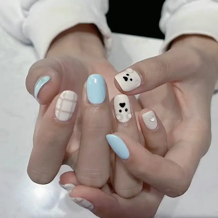 mẫu nail con chó xinh