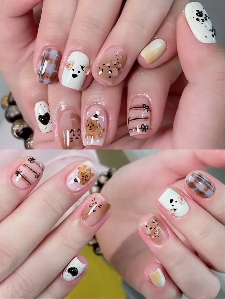 mẫu nail con chó độc đáo