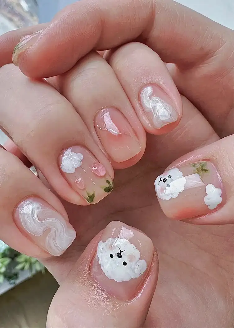 nail con chó dễ thương