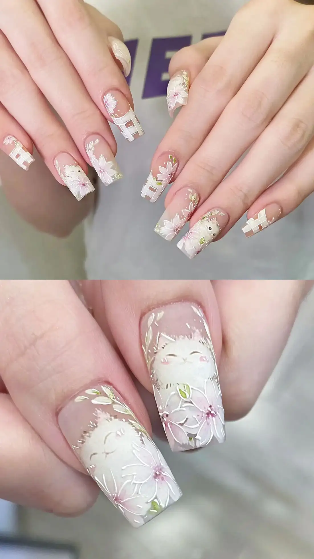 mẫu nail con mèo yêu thương