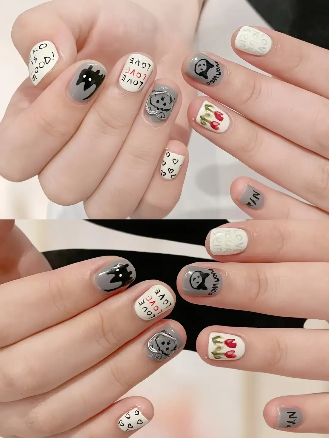 nail hình con mèo sinh động và thu hút