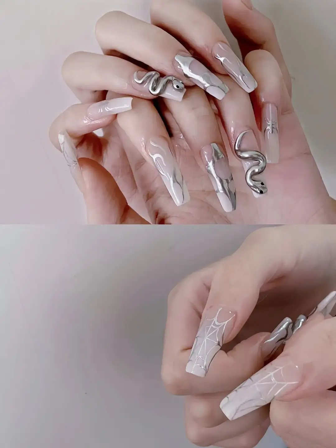 mẫu nail con rắn đơn giản, tinh tế