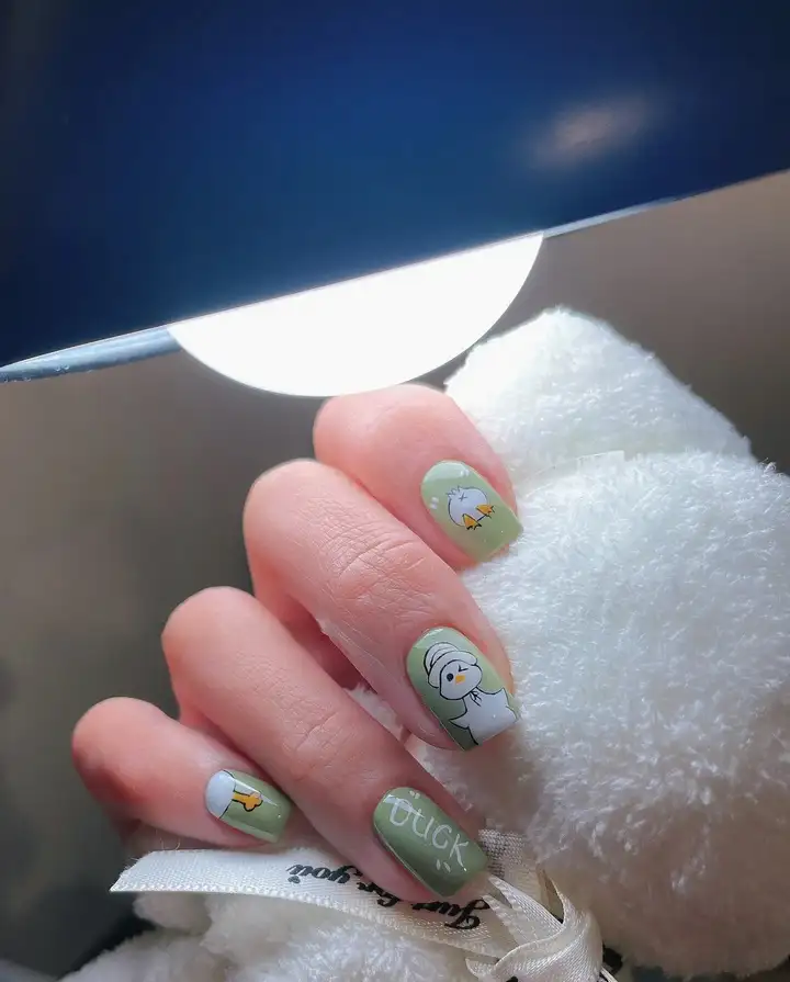 mẫu nail con vịt nhẹ nhàng, tinh tế