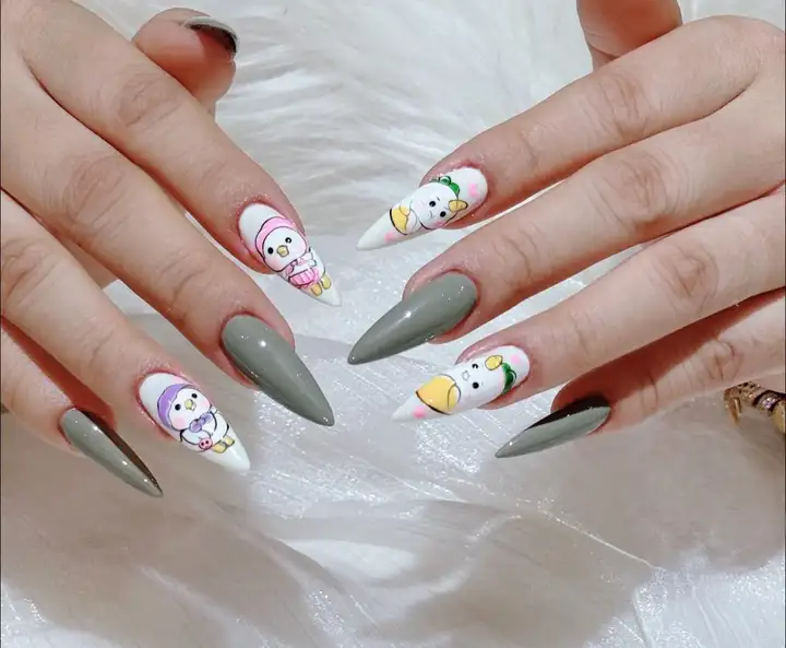 mẫu nail con vịt nhí nhảnh 