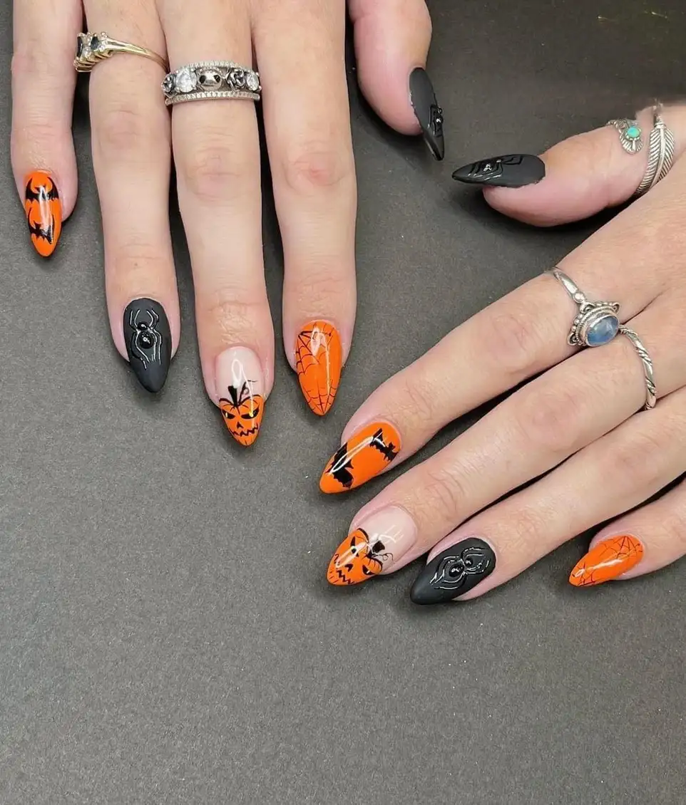 mẫu nail halloween dễ thương độc đáo và ấn tượng