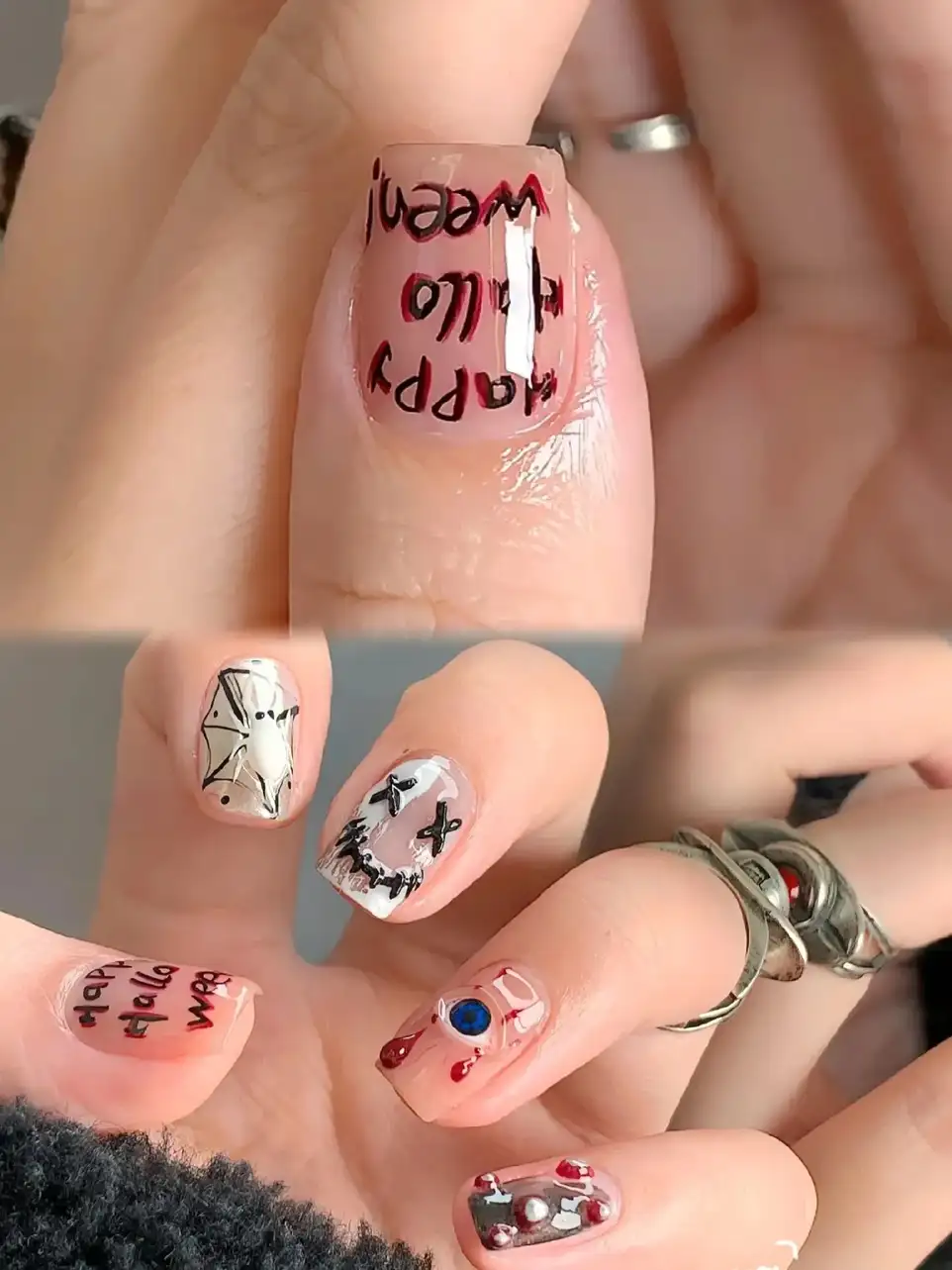 mẫu nail halloween dễ thương nhưng đáng sợ