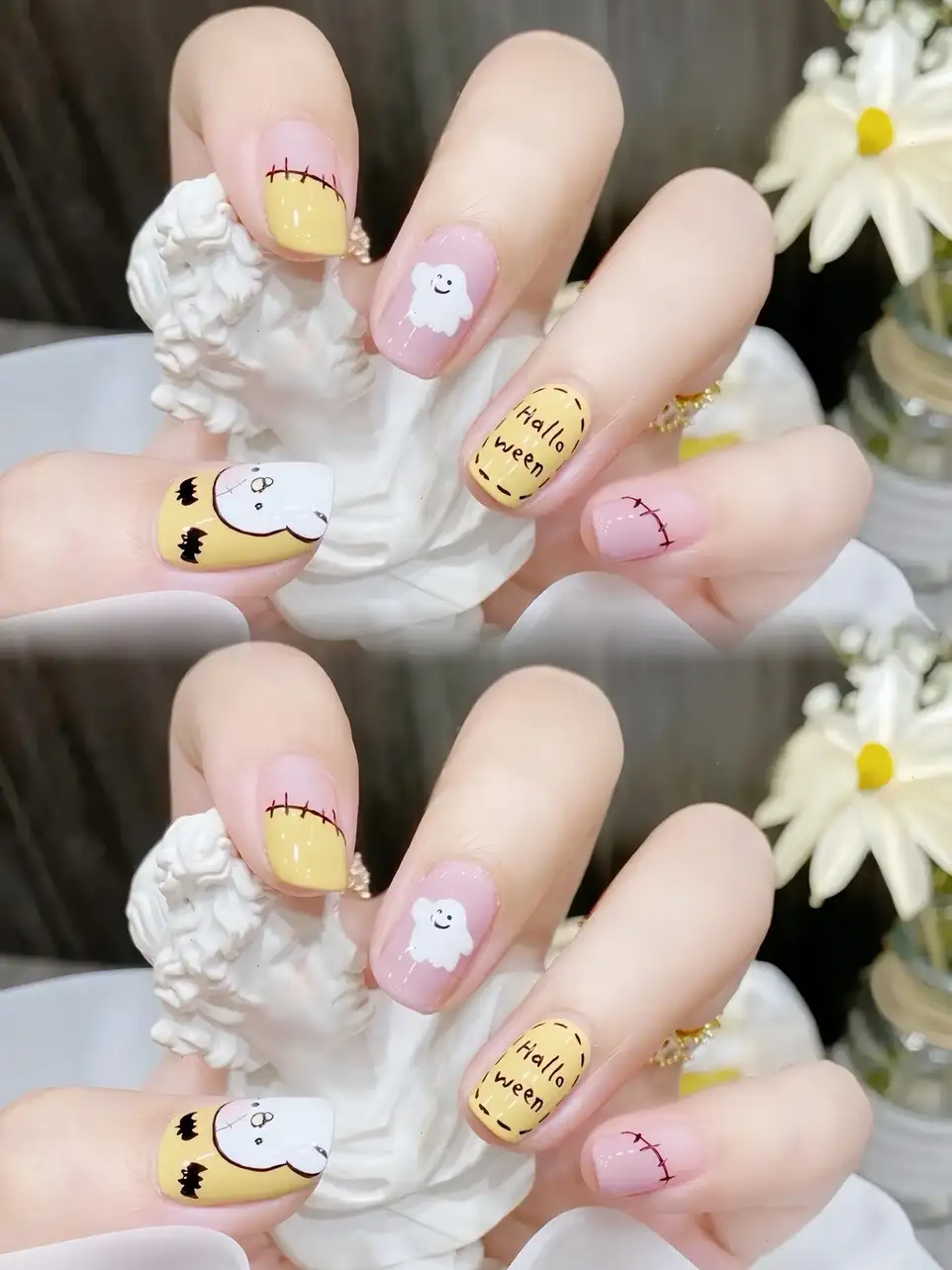 mẫu nail halloween dễ thương hài hước