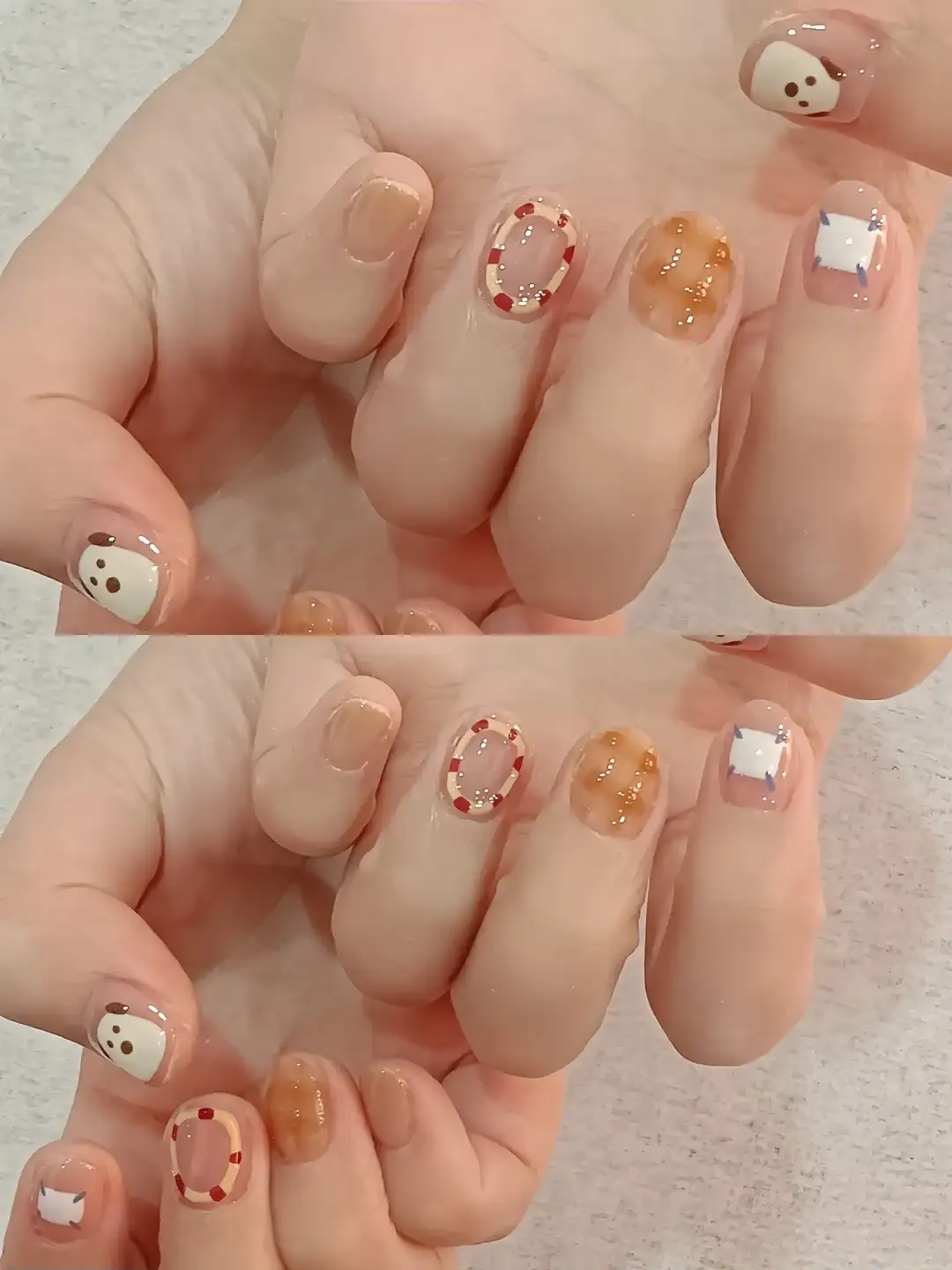 mẫu nail hàn quốc đơn giản năng động