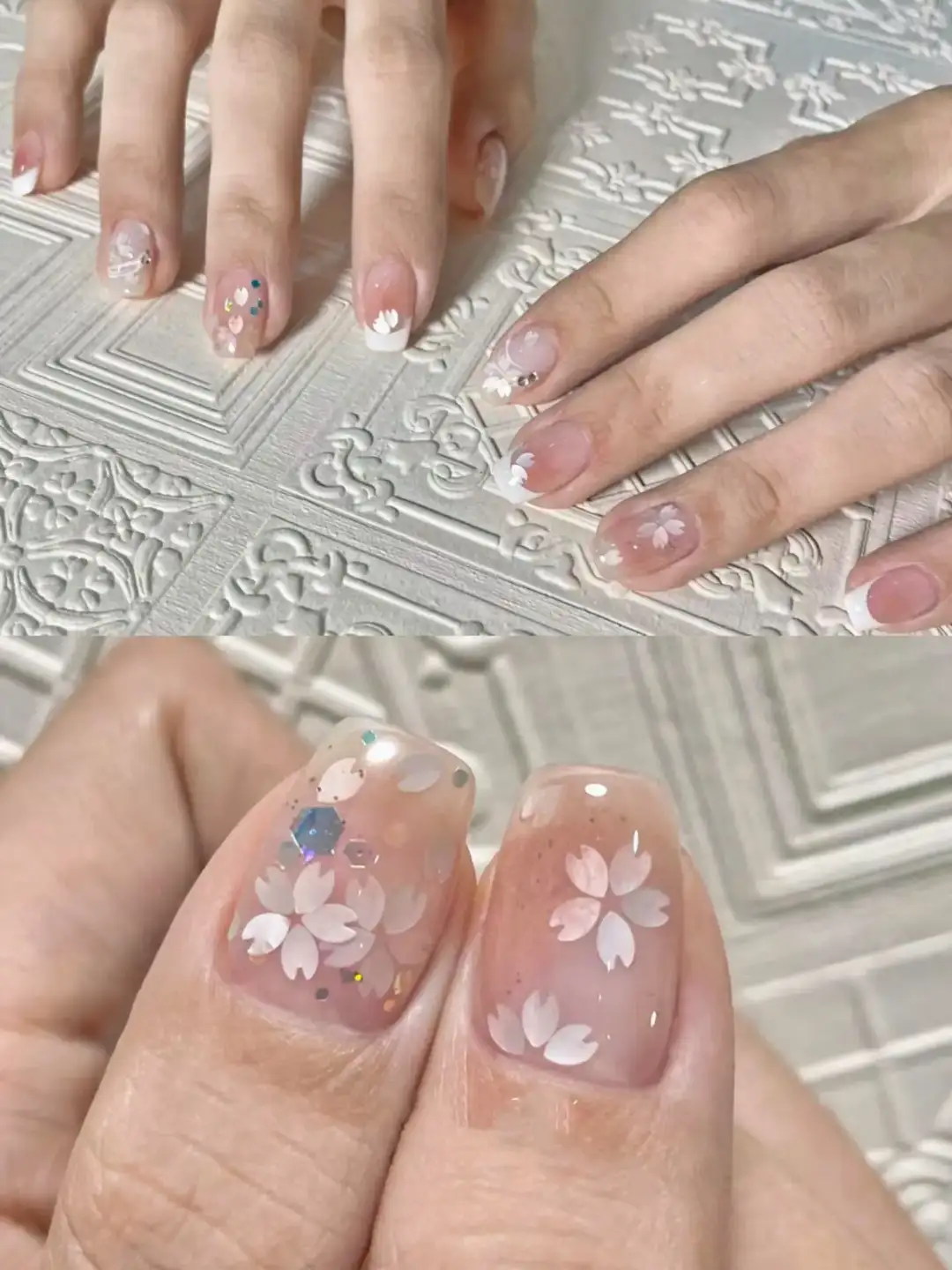 mẫu nail hoa đào ấn tượng 