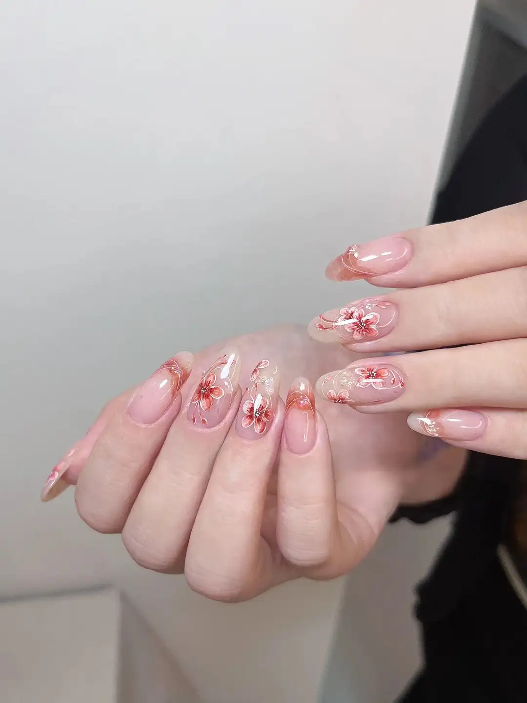 nail hoa đào tết độc đáo