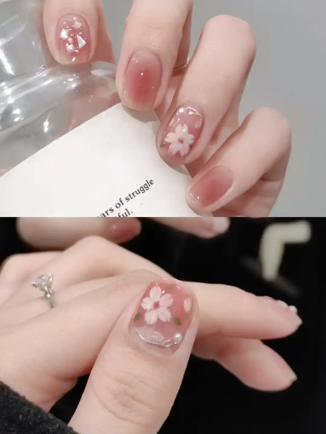 mẫu nail hoa đào đẹp dịu dàng, nữ tính