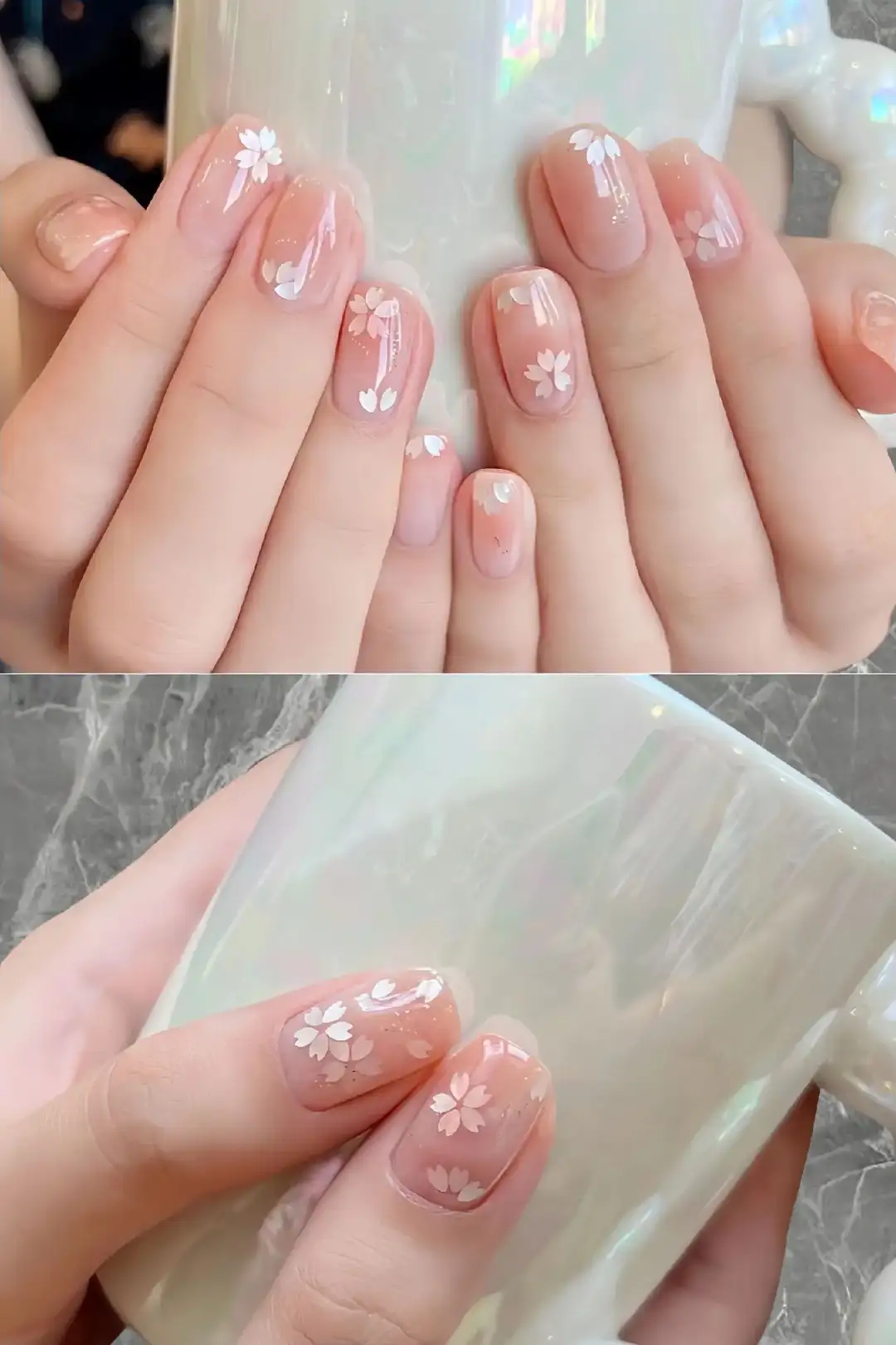 mẫu nail hoa anh đào dịu dàng