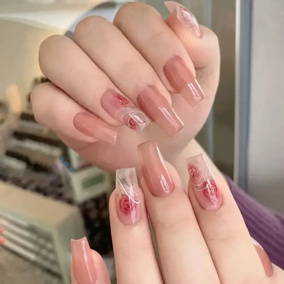 159 Mẫu nail hoa hồng gợi cảm và quyến rũ khó cưỡng