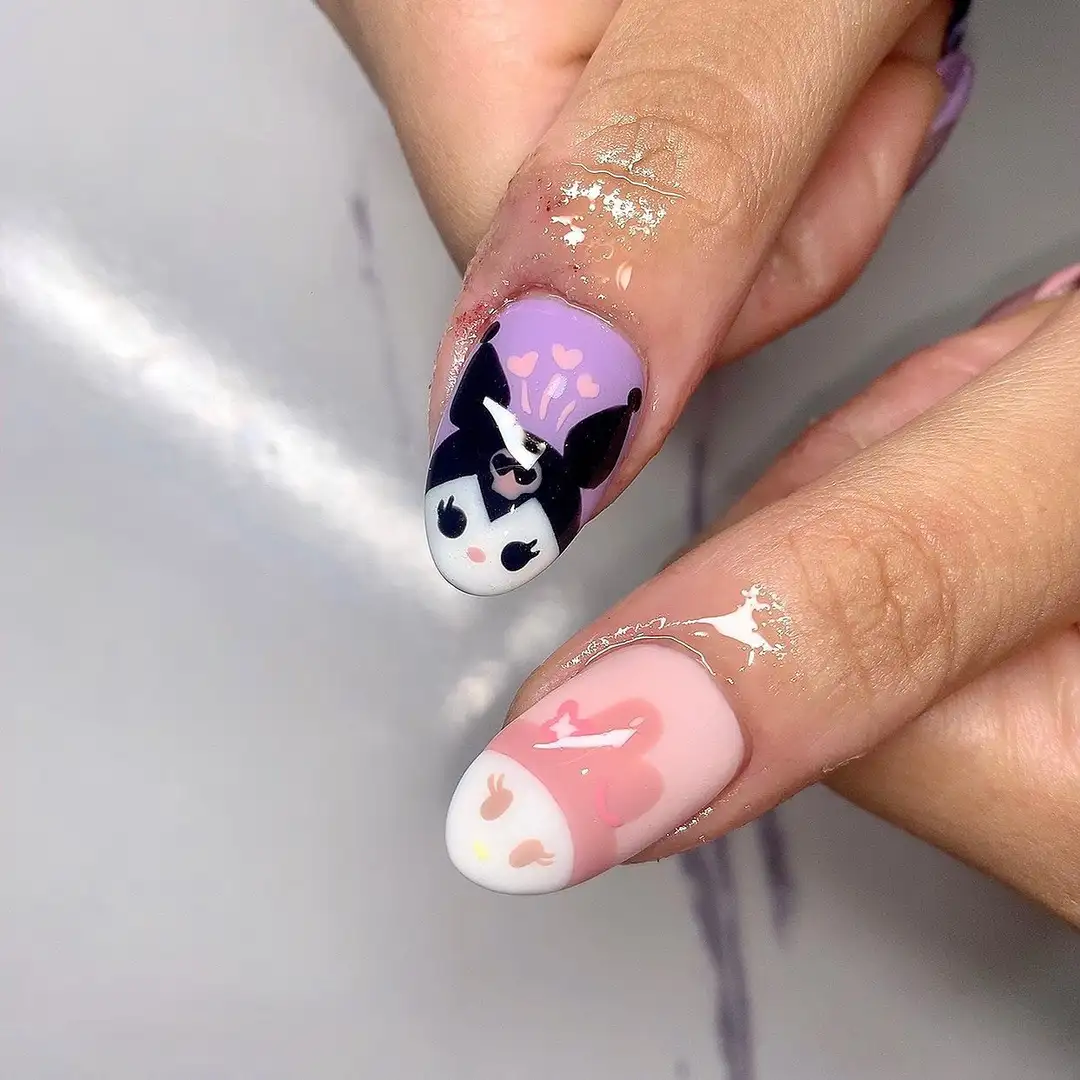 mẫu nail kuromi đáng yêu