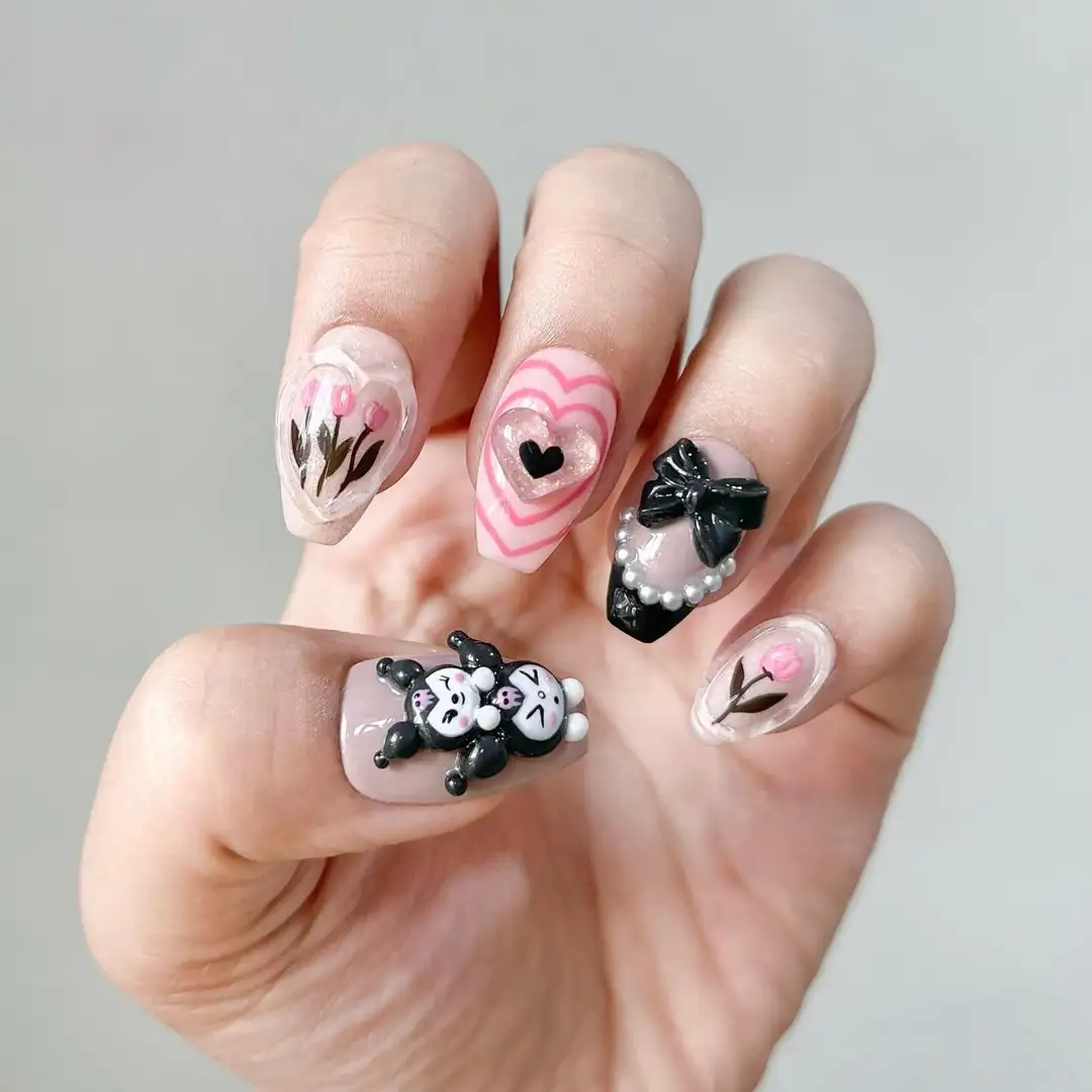 mẫu nail kuromi đơn giản