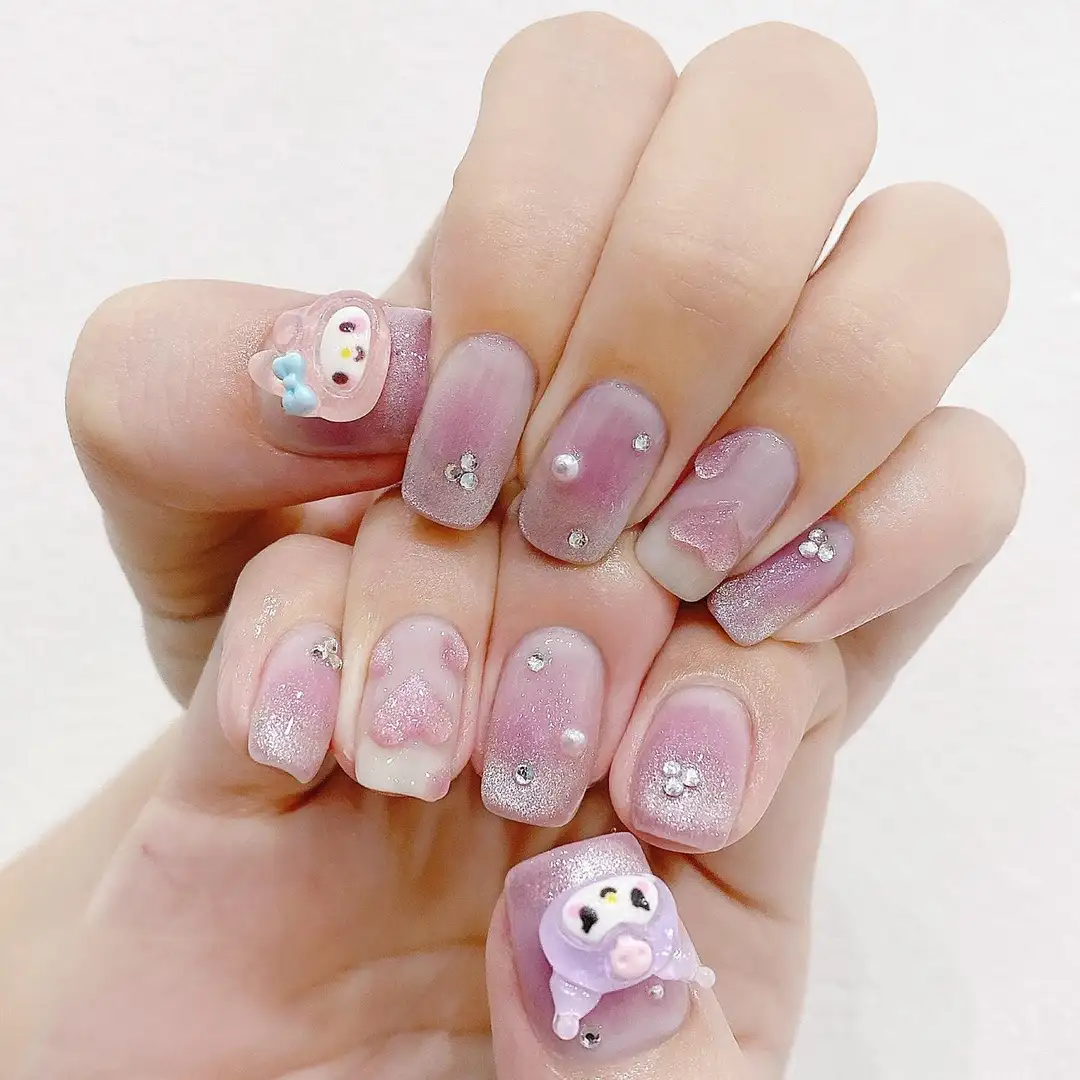 mẫu nail kuromi đáng yêu